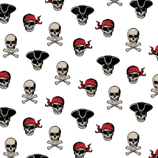 Soft Sweat Pirate Skull auf Weiß