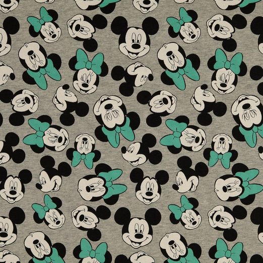 Ganzjahressweat Mickey und Minnie Mouse mit Dunkelmint Grau Meliert LIZENZ Ganzjahressweat Mickey und Minnie Mouse mit Dunkelmint Grau Meliert LIZENZ