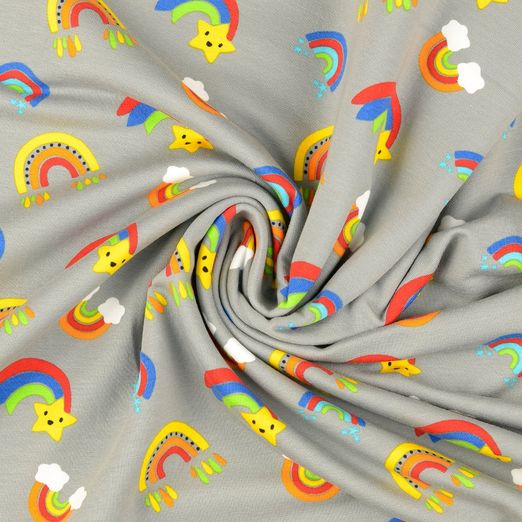 Ganzjahressweat Bunte Regenbögen auf Grau