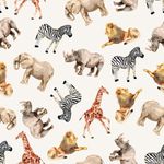 Ganzjahressweat Afrikanische Tiere auf Creme Digital Ganzjahressweat Afrikanische Tiere auf Creme Digital