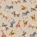 Ganzjahressweat Afrikanische Tiere auf Beige Digital Ganzjahressweat Afrikanische Tiere auf Beige Digital