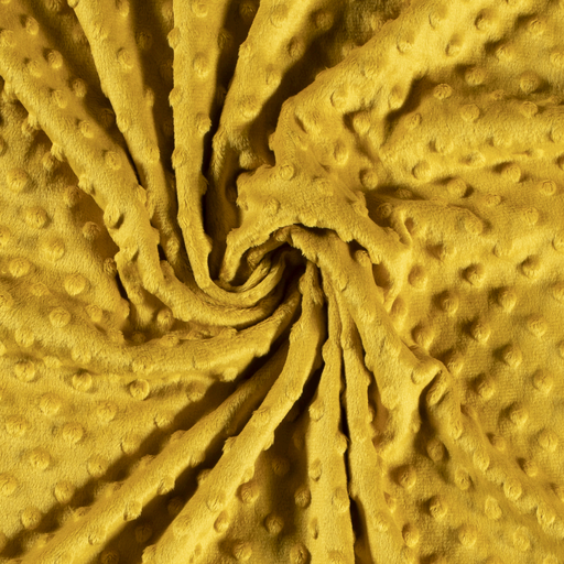 Minky Fleece "Notti" Punkte Senfgelb
