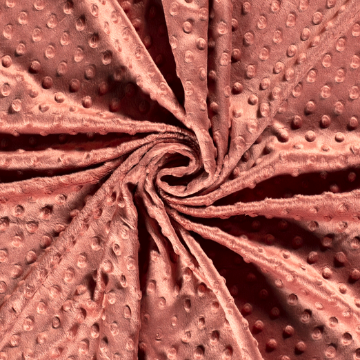 Minky Fleece "Notti" Punkte Dunkles Lachs