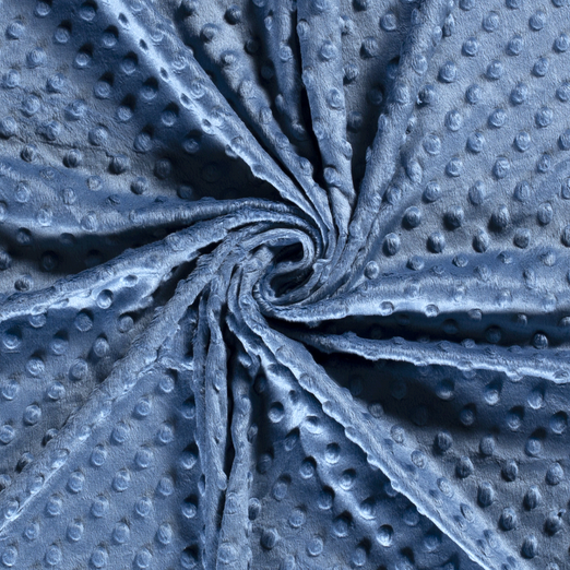 Minky Fleece "Notti" Punkte Rauchblau