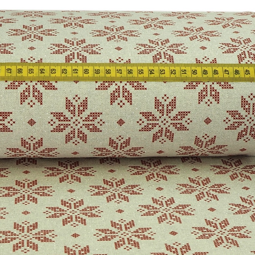 Canvas GLITZER Snowflakes Dunkelrot auf Beige Canvas GLITZER Snowflakes Dunkelrot auf Beige