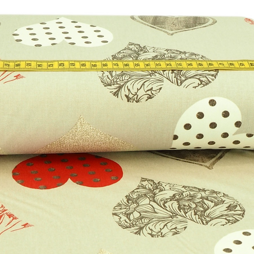 Canvas Big Hearts auf Beige Überbreite