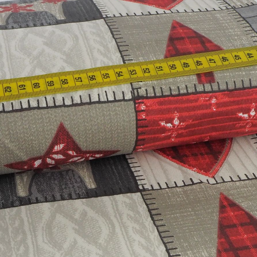 Baumwolle Canvas Wintermotive auf Hellgrau  Überbreite