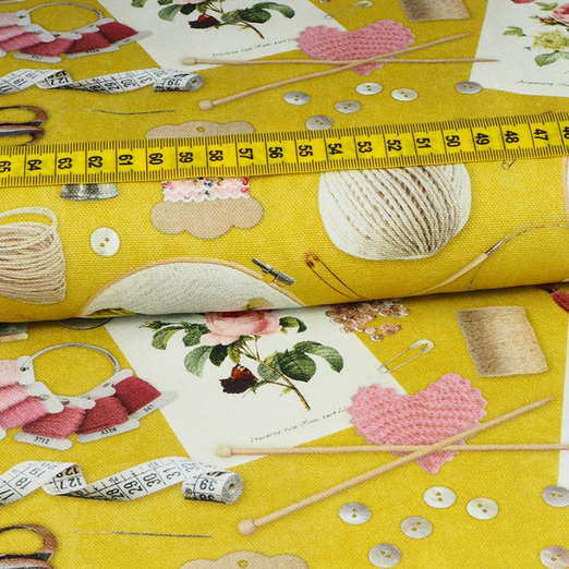 Baumwolle Canvas Let´s Sew Senfgelb Baumwolle Canvas Let´s Sew Senfgelb