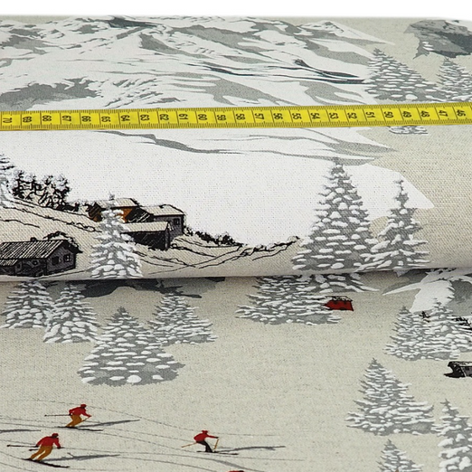 Canvas Skigebiet Beige