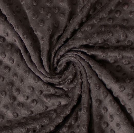 Minky Fleece "Notti" Punkte Dunkelbraun