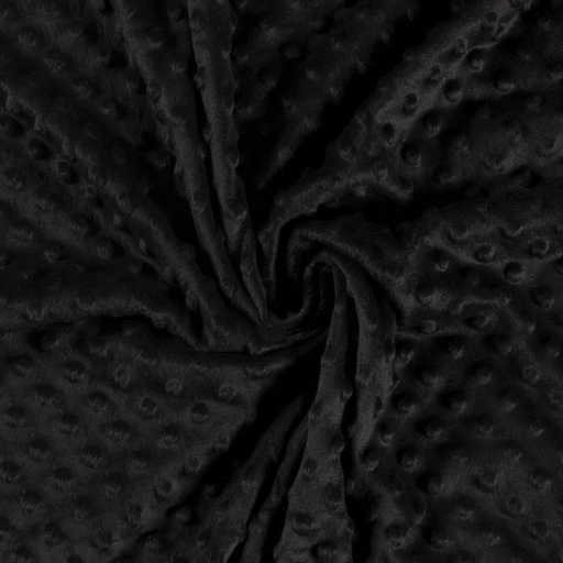 Minky Fleece "Notti" Punkte Schwarz