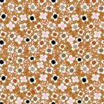 Jersey Blümchen Ella auf Dunklem Senfgelb