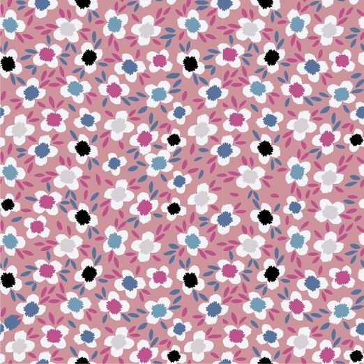 Jersey Blümchen Ella auf Altrosa