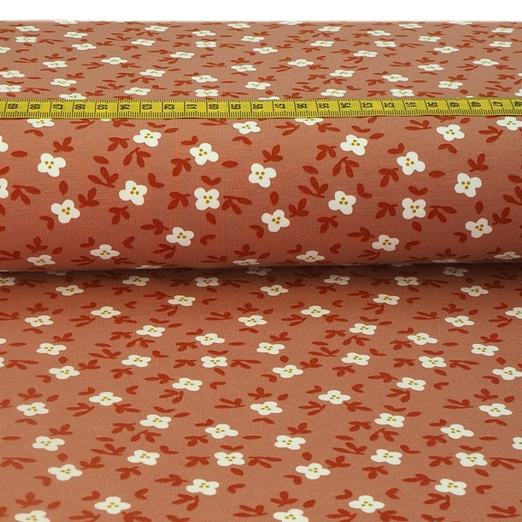 Jersey Cute Flowers Dunkles Altrosa BIO Jersey Cute Flowers Dunkles Altrosa BIO