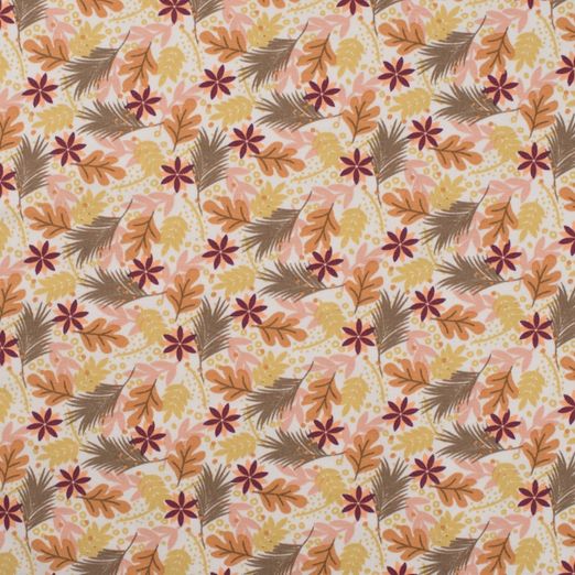 Jersey Leaves Mary auf Creme BIO