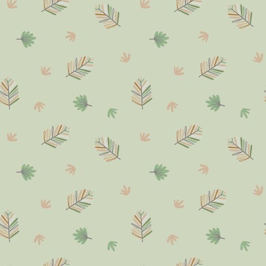 Jersey Blätter Meike auf Hellgrün