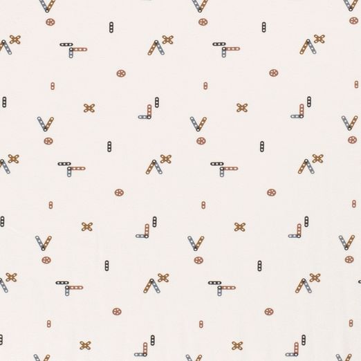 Jersey Bausteine auf Cremeweiß Jersey Bausteine auf Cremeweiß