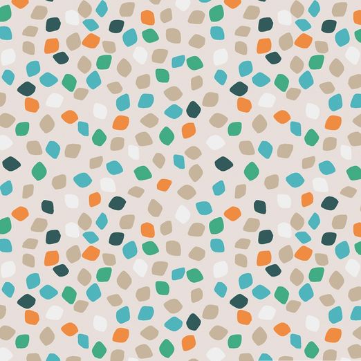 Jersey Bunte Rechtecke auf Beige