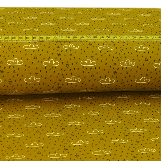 Jersey Regenwetter auf Senfgelb ORGANIC Jersey Regenwetter auf Senfgelb ORGANIC