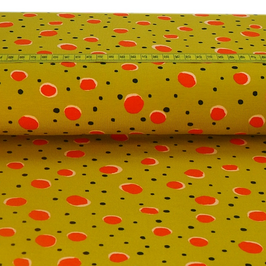 Jersey Jolly Dots Senfgelb BIO Jersey Jolly Dots Senfgelb BIO