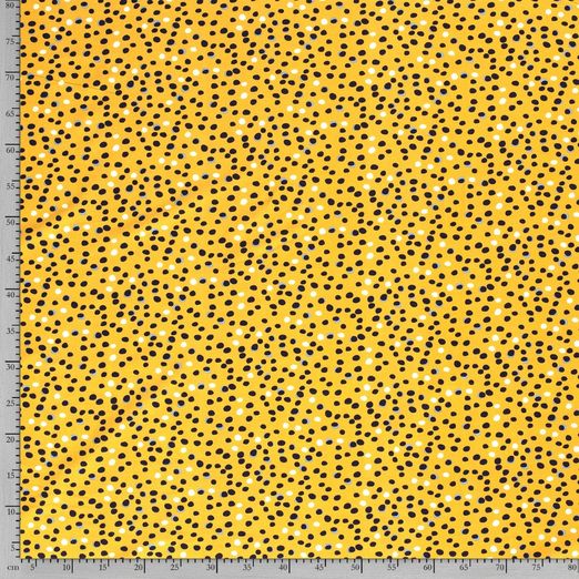 Jersey Tricolour Dots auf Senfgelb Jersey Tricolour Dots auf Senfgelb