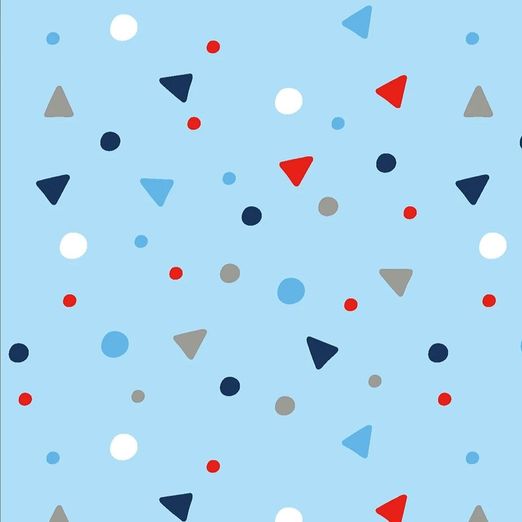 Jersey Dots & Triangles auf Hellblau Jersey Dots & Triangles auf Hellblau