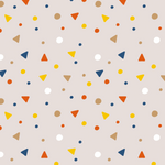 Jersey Dots & Triangles auf Hellbeige