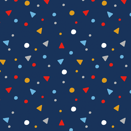 Jersey Dots & Triangles auf Nachtblau Jersey Dots & Triangles auf Nachtblau