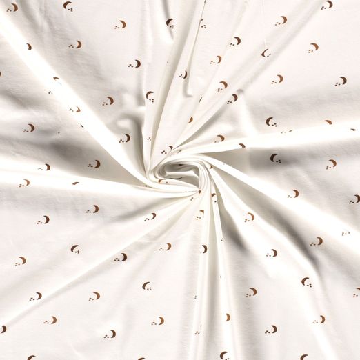 Jersey Mondsichel und Sterne auf Creme Jersey Mondsichel und Sterne auf Creme