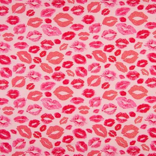 Jersey GLITZER Lips auf Hellrosa Jersey GLITZER Lips auf Hellrosa