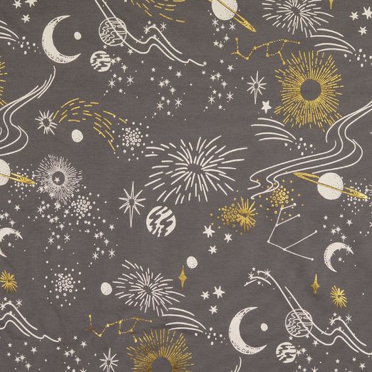 Jersey FOLIENDRUCK Sternenbilder auf Dunkelgrau