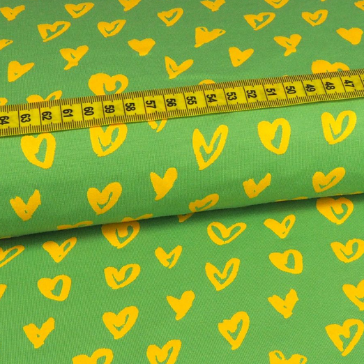 Jersey Little Darling Foliendruck Herzen auf Grün Jersey Little Darling Foliendruck Herzen auf Grün