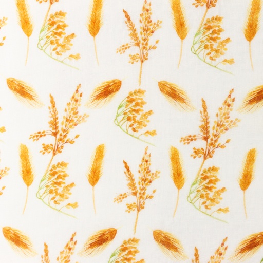 Musselin Getreideähren auf Creme Digital BIO Musselin Getreideähren auf Creme Digital BIO