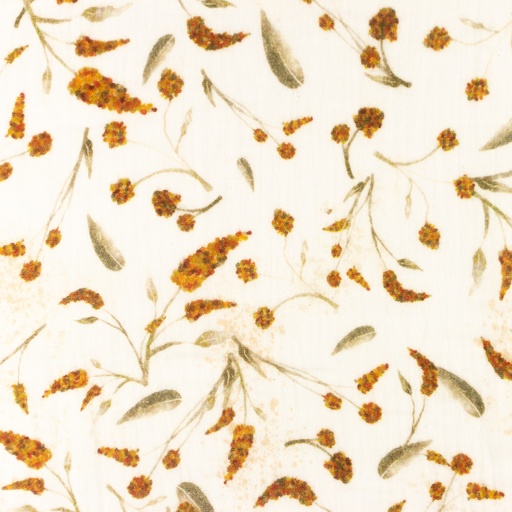 Musselin Blumen Nica auf Creme Digital Musselin Blumen Nica auf Creme Digital