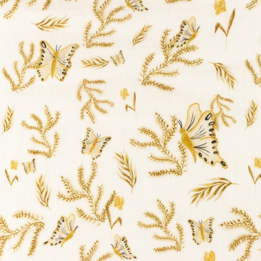 Musselin Schmetterlinge & Gräser auf Creme Digital Musselin Schmetterlinge & Gräser auf Creme Digital