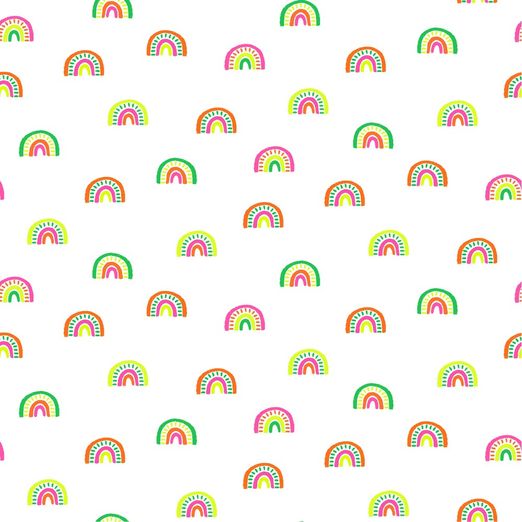 Jersey NEON Rainbows auf Weiß Jersey NEON Rainbows auf Weiß