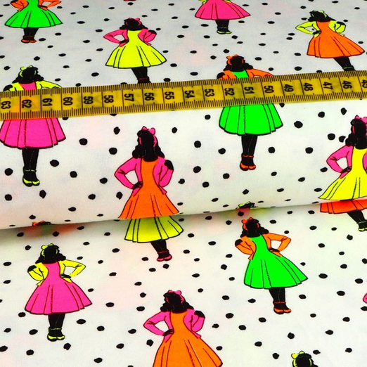 Jersey NEON Dresses auf Weiß Jersey NEON Dresses auf Weiß