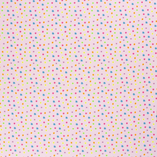 Jersey NEON Small Flowers auf Hellrosa