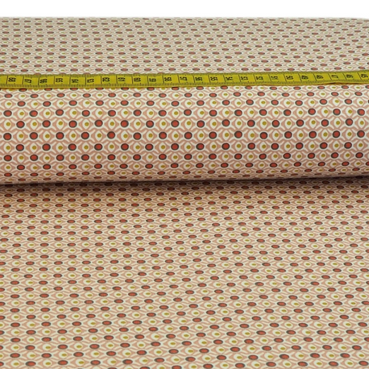 Jersey Retro Circles auf Hellem Altrosa ORGANIC Jersey Retro Circles auf Hellem Altrosa ORGANIC