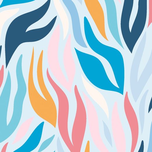 Jersey Retro Feuerzungen auf Hellblau Jersey Retro Feuerzungen auf Hellblau