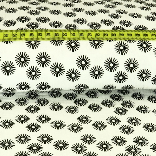 Musselin Double Gauze Sonnenblumen Weiß Musselin Double Gauze Sonnenblumen Weiß