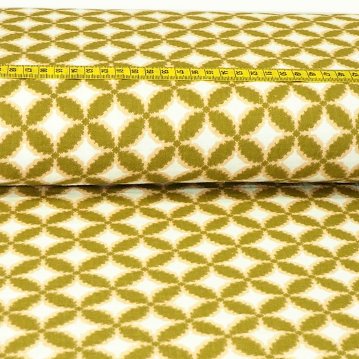 Musselin Retro Feeling Khaki/Weiß BIO Musselin Retro Feeling Khaki/Weiß BIO