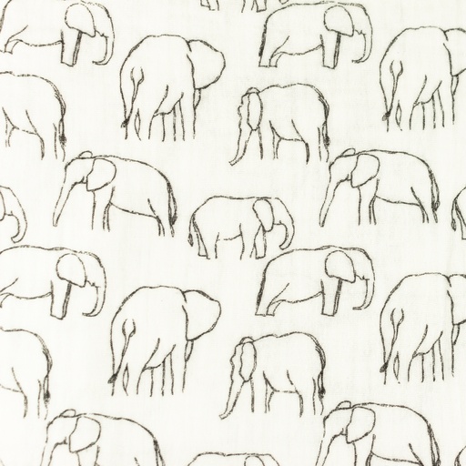 Musselin Elefantenumrisse auf Creme Musselin Elefantenumrisse auf Creme