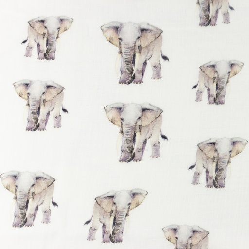 Musselin Elefanten auf Creme Digital BIO Musselin Elefanten auf Creme Digital BIO