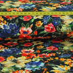 Jersey Elegance Flowers auf Schwarz Jersey Elegance Flowers auf Schwarz