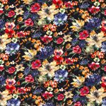 Jersey Elegance Blommor på Svart