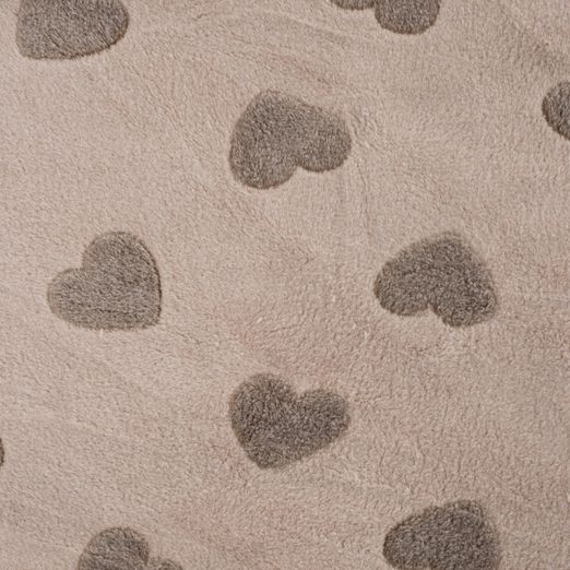 Kuschelfleece Herzen Beige Kuschelfleece Herzen Beige