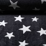 Fleece - Jacquard Sterne Schwarz
