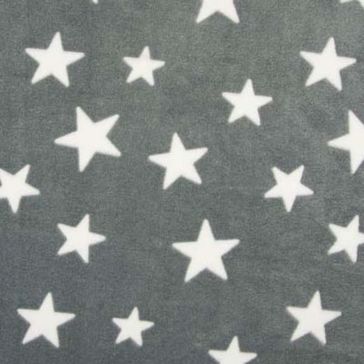 Kuschelfleece Weiße Sterne auf Grau Kuschelfleece Weiße Sterne auf Grau