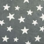 Kuschelfleece Weiße Sterne auf Grau